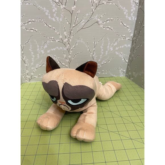 Toy Factory 10” Grumpy Cat Laying Stuffed Animal Plush - Picture 2 of 12